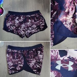 Under Armour Heat Gear Fly By 2.0 "Loose"  Purple & Blue Shorts, Women Large